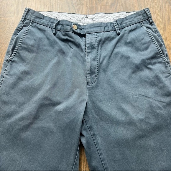 PETER MILLAR RALEIGH WASHED TWILL FLAT FRONT PANT navy blue size 35x30 F - Picture 6 of 10